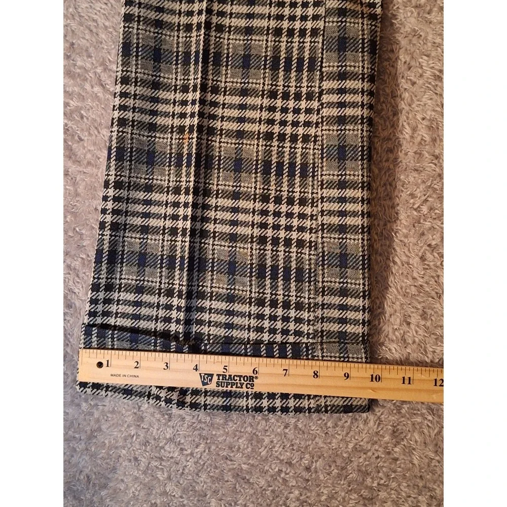 VTG 70s Plaid Trousers Mens 35